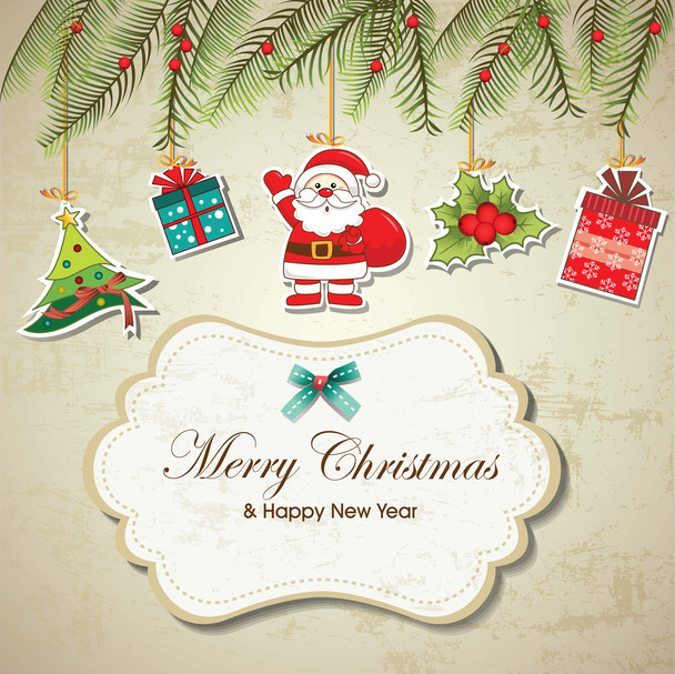 Vintage christmas background - Vector, Image