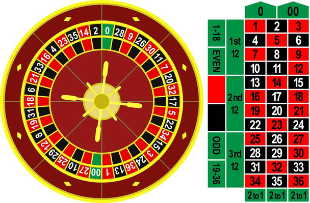 Casino játék rulett - vektor-illusztráció - Vektor, kép