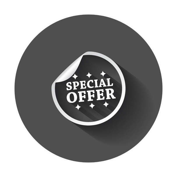 Special offer stickers. Vector illustration with long shadow. - Vektor, kép