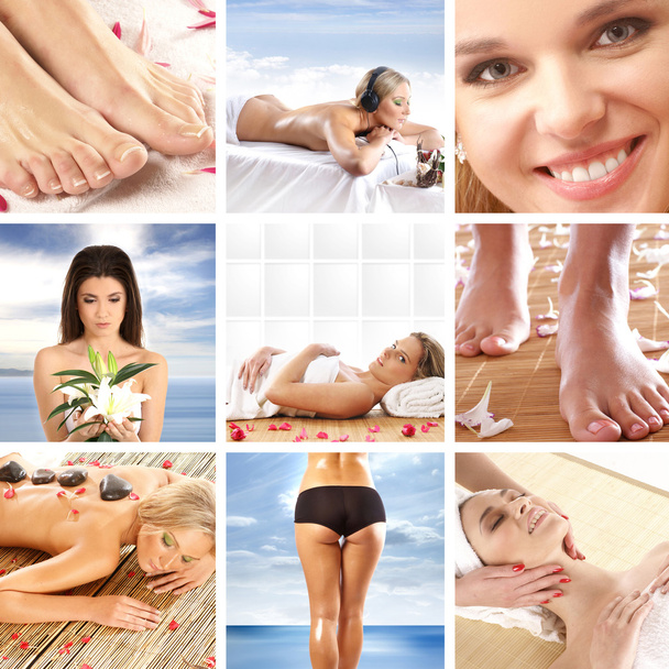 Great collage about health, beauty, sport, meditation and spa - Фото, зображення