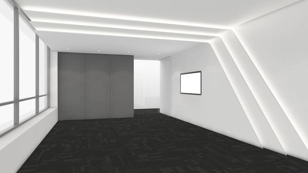 moderní prázdné místnosti, 3d vykreslení interiérového designu, vysmívat se illustrati - Fotografie, Obrázek