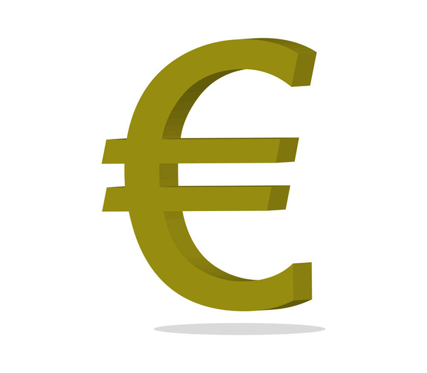 Euro symbol icon on white background - Vector, Image