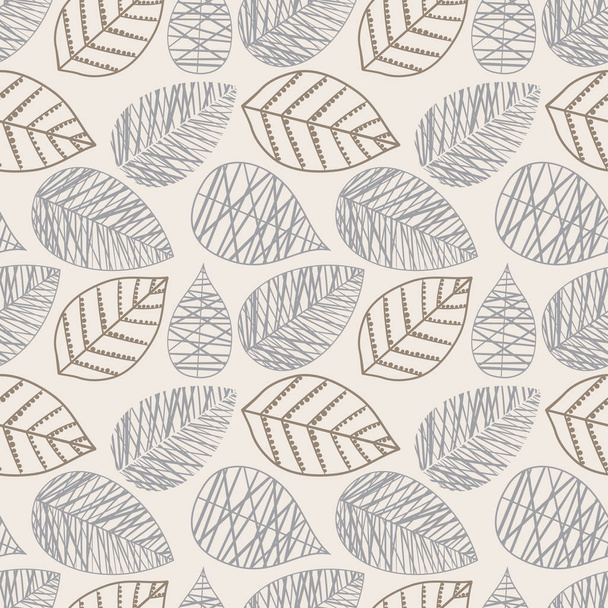 seamless pattern with silhouettes of leaves - ベクター画像