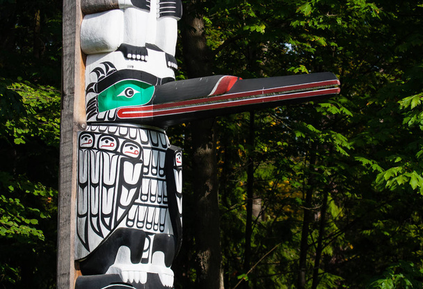 Indigenous people totem pole representing unique culture of the First nations - Photo, Image