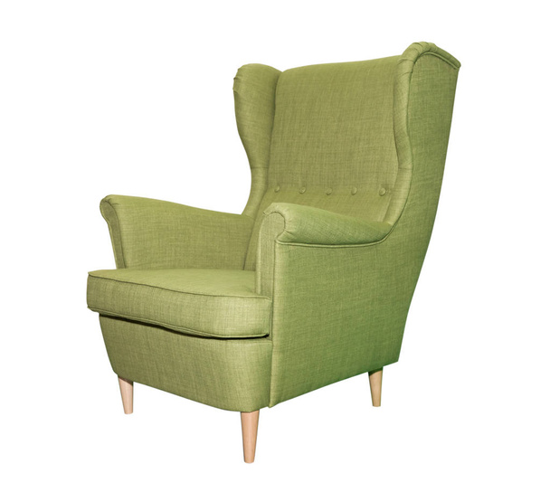 Zielony nowoczesne krzesło na białym tle - Zdjęcie, obraz