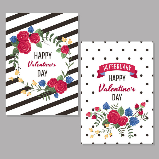 Valentine's day greeting cards - Vector, afbeelding