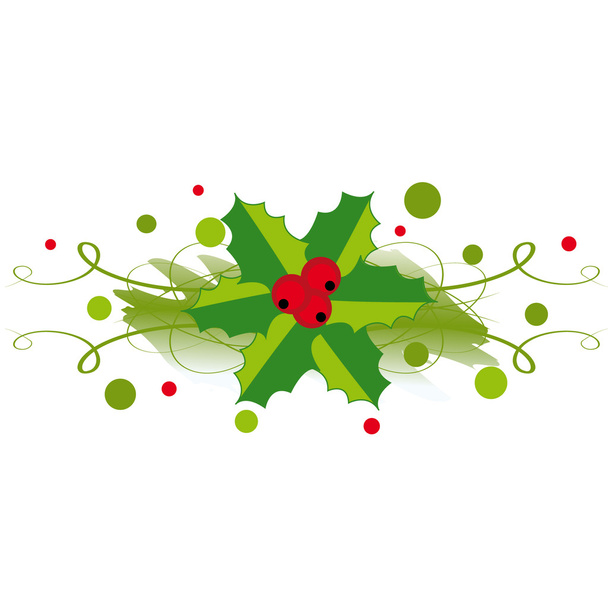 Grunge christmas element with holly - Vector, Image