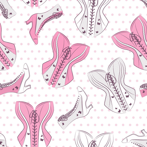 Seamless pattern of women's accessories. - Vector, Image