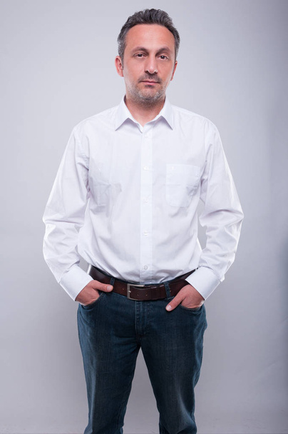 Handsome engineer posing wearing white shirt - Φωτογραφία, εικόνα