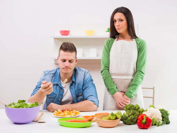 Couple in kitchen. - Photo, Image