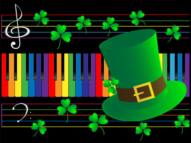 Clés pour piano et chapeau vert
 - Photo, image