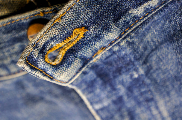 Jeans detail, blue old jeans, denim - Foto, immagini