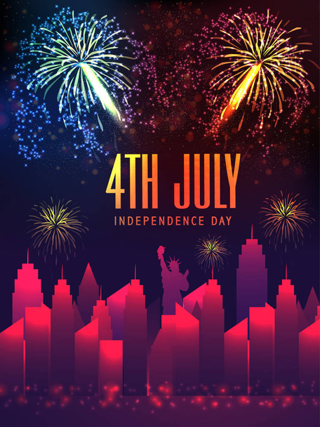Tamplate, Banner or flyer for 4th of July celebration. - Vector, Image