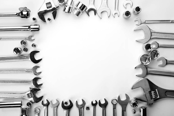 Set of tools on white background - Foto, afbeelding