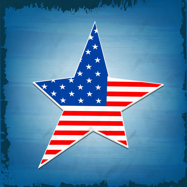 American Flag color Star for 4th of July. - Вектор,изображение