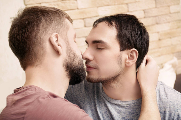 Tender kissing gay couple  - Foto, Bild