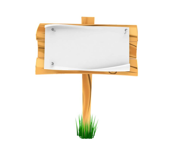 Panneau en bois avec papier blanc
 - Photo, image