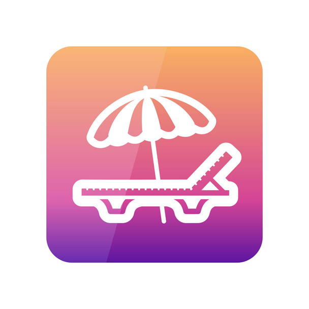 Beach Utazókocsi Lebzsel esernyő ikonnal. Nyaralás - Vektor, kép