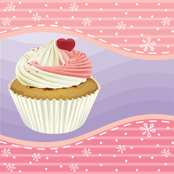 Cupcake und eine Tapete - Vektor, Bild