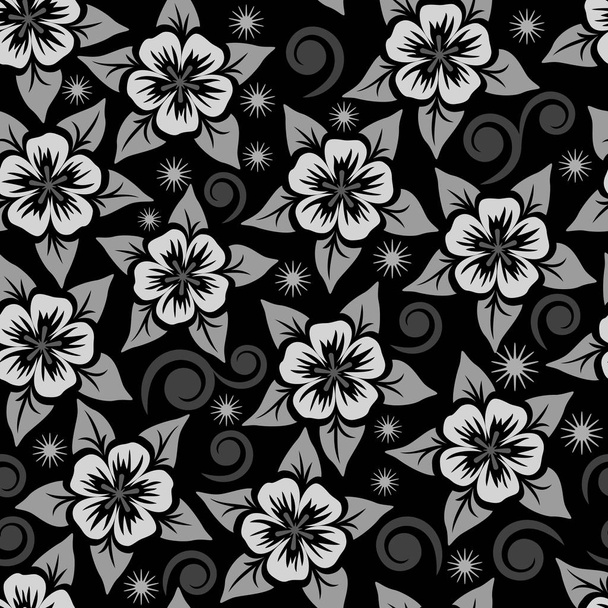 Abstract seamless flower ornamental vector pattern. - ベクター画像