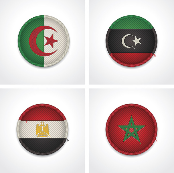 Flags of countries as fabric badges - Vecteur, image