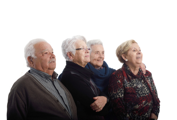 Grupa seniorów na białym tle - Zdjęcie, obraz