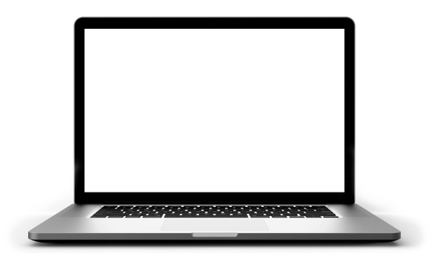 Laptop s prázdnou obrazovkou izolované na bílém pozadí. - Fotografie, Obrázek
