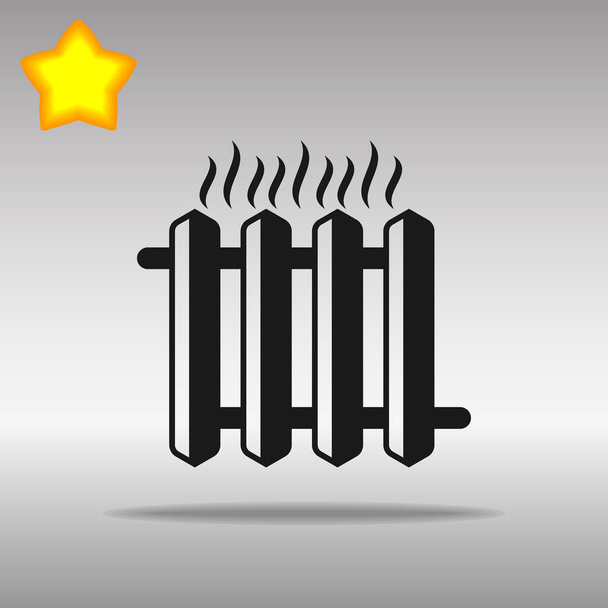 hot iron melegítő fekete ikon gomb logo szimbólum  - Vektor, kép