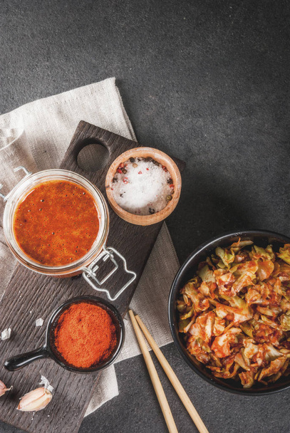 Asian cuisine. Fermented food. Traditional Korean dish: kimchi c - Photo, Image