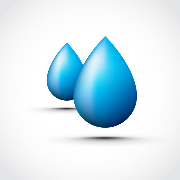 青い水の滴 - ベクター画像