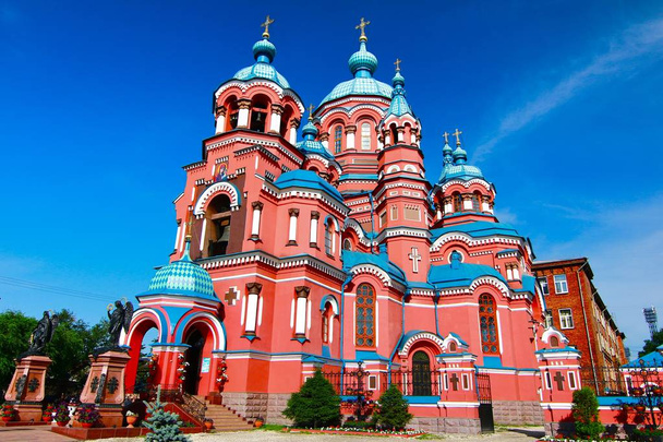 Katedra Kazańskiej Ikony Matki Bożej w irkucku, Rosja - Zdjęcie, obraz
