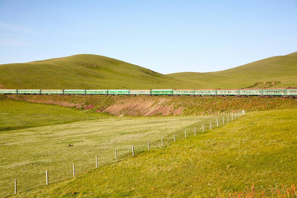  Trans-Siberische spoorlijn van Peking naar ulaanbaatar, mongolia - Foto, afbeelding