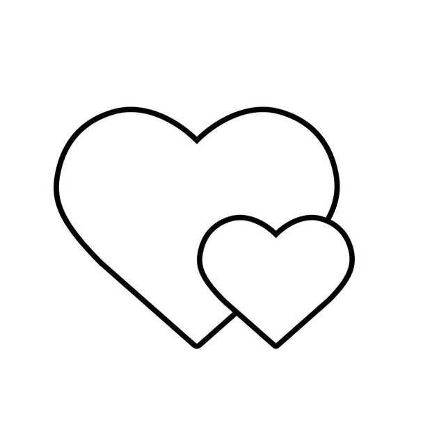 Two hearts linear icon - Vector, Image