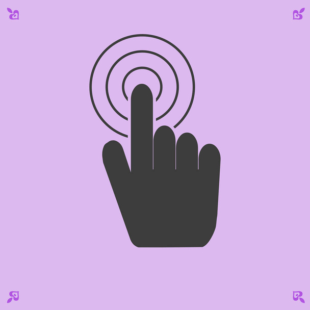 Hand with touching a button - Vector, Image