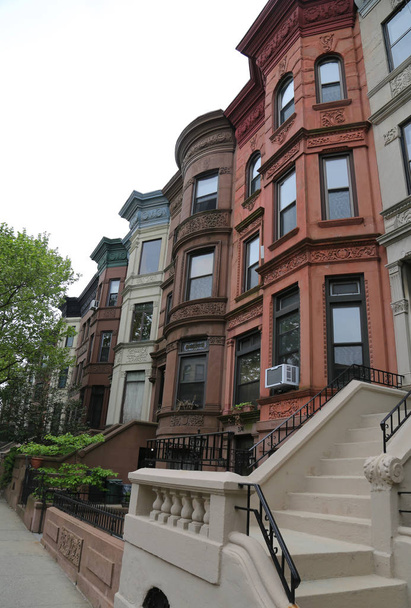 New York City brownstones at historic Prospect Heights neighborhood - Foto, afbeelding