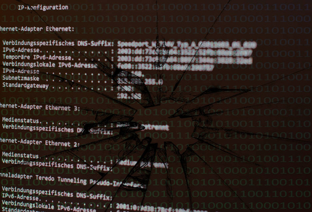 Endereços IP Exibe do computador em um monitor
 - Foto, Imagem