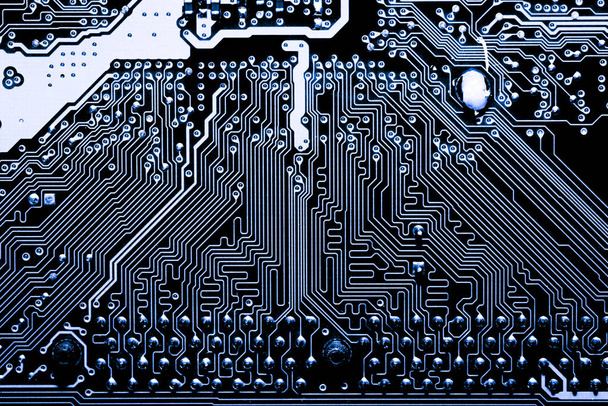 Abstrato close-up de Circuitos Eletrônicos em Tecnologia no fundo do computador Mainboard (placa lógica, placa-mãe cpu, placa principal, placa do sistema, mobo
) - Foto, Imagem