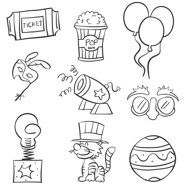 Various element circus of doodles - Vektor, Bild