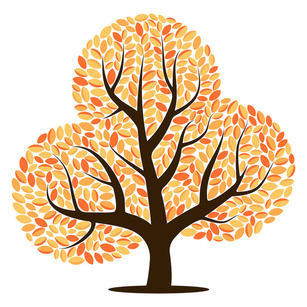 drzewo wektorowe z żółtymi liśćmi - Wektor, obraz