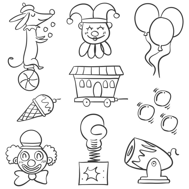 Doodle animal balloon for circus - Vektor, Bild