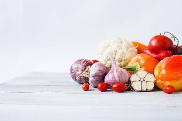 Vegetables on the table close-up. - Foto, Imagem