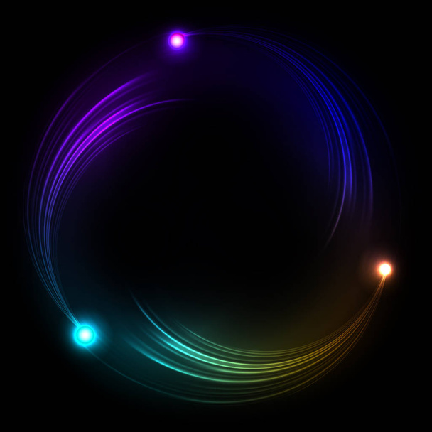 Colorful neon frame on a dark background, abstract illustration. - Vektor, obrázek