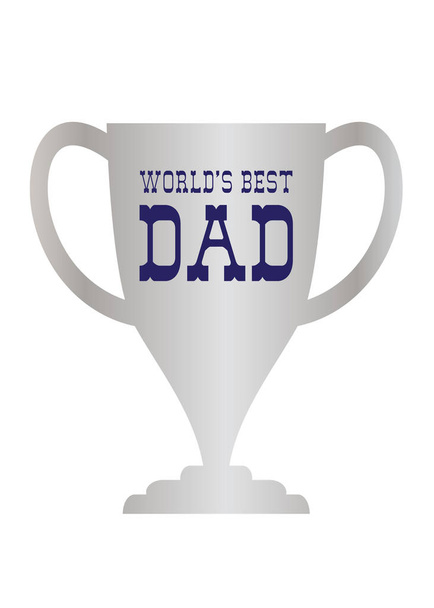 worlds best dad silver trophy - Vector, Image