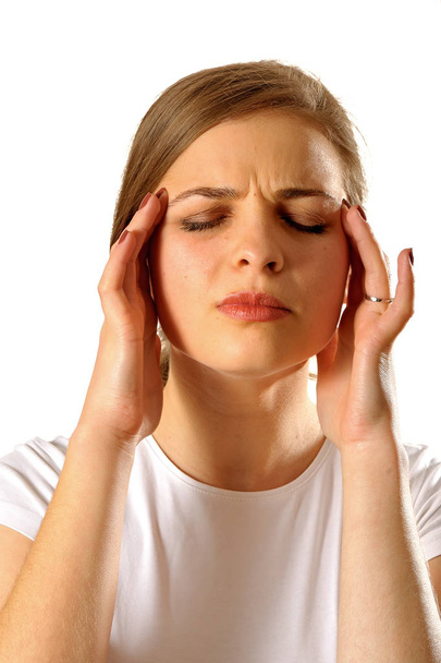 Woman with headache - Foto, imagen