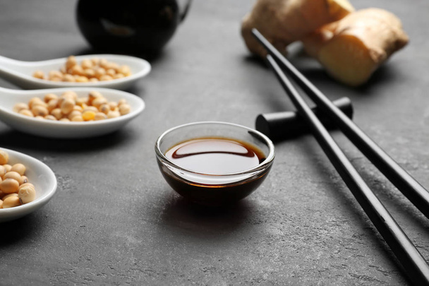 Composition with tasty soy sauce - Фото, зображення
