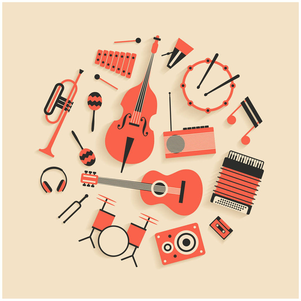 muziekinstrumenten iconen ingesteld - Vector, afbeelding