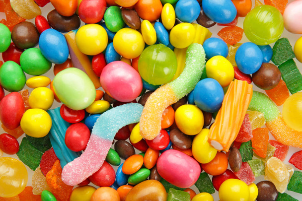 Tasty and colorful candies with - Foto, Bild
