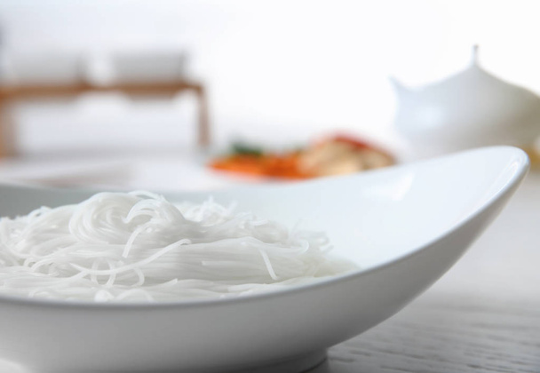 Rice noodle in white plate  - Fotó, kép