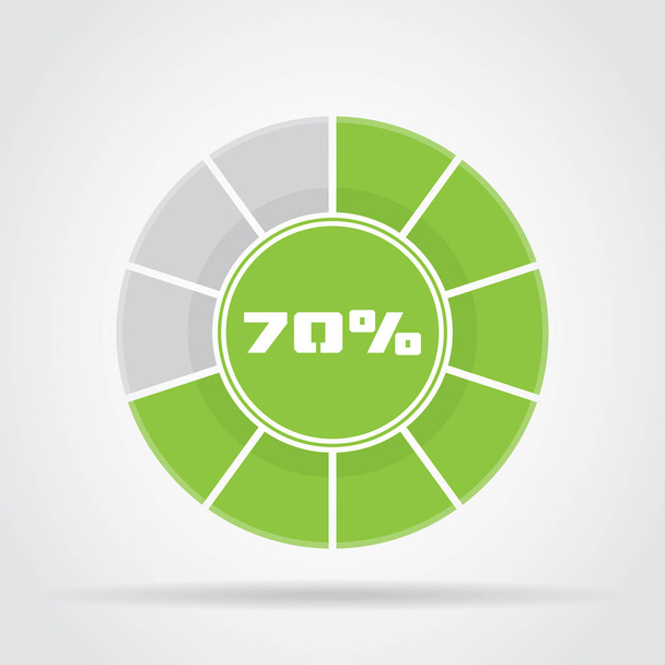 Диаграмма процентного соотношения зелёных кругов с тенью
 - Вектор,изображение