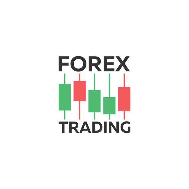 Logo Candlestick trading chart analyzing in forex stock market. - Vektor, obrázek